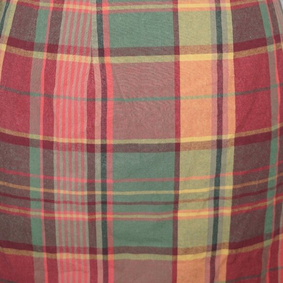 Vintage 90s J. Crew Cotton Plaid Wrap Skirt Small - Picture 5 of 7
